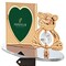 24K Gold Plated Picture Frame Desk Set With Crystal Decorated Teddy Bear Figurine On A Silver Base By Matashi